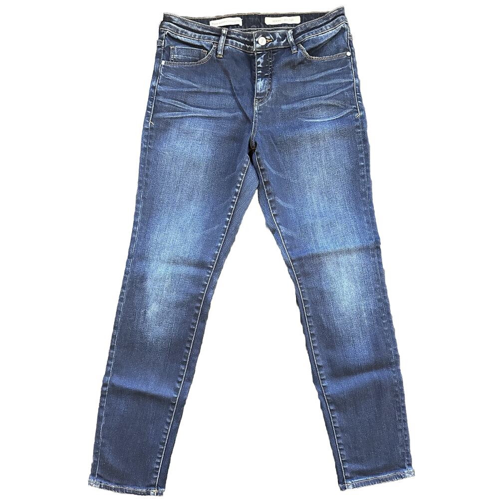 Pilcro & The Letterpress Script Skinny Jeans Dark Blue Stretch Size 30